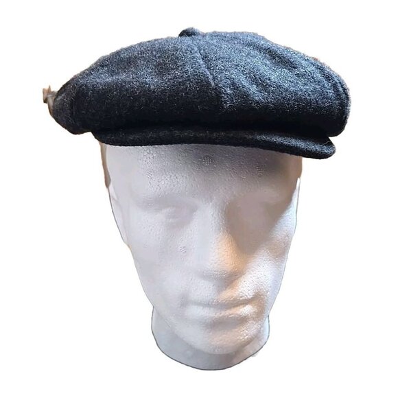 Scala Collection Men's Newsboy Cap Wool Blend Black Heather Size Large - Picture 1 of 9